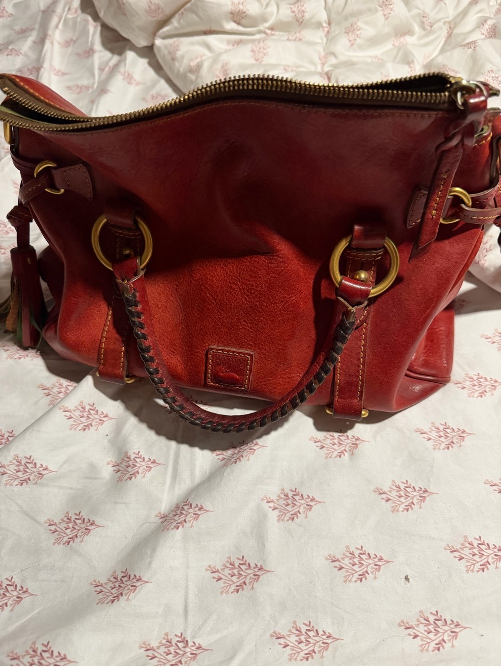 Dooney and Burke Red Leather Florentine satchel